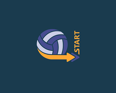 Volleystart advanced logo arrow ball blue logo colorful logo custom logo design illustration logo orange logo periwinkle logo sport logo sport program volleyball logo