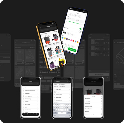 OutdoorHub Mobile App Catalog catalog design e commerce mobile app ui ux