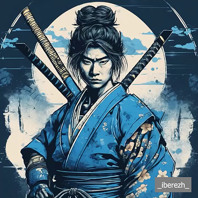 Samurai in blue color ai animation anime artificialintelegence artifitial avatar beutiful blue bot branding design graphic design illustration motion graphics samurai ui