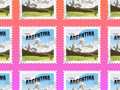 Post stamp design: Fitz Roy, Argentina branding concept design graphic graphic design illustration post stamp vector