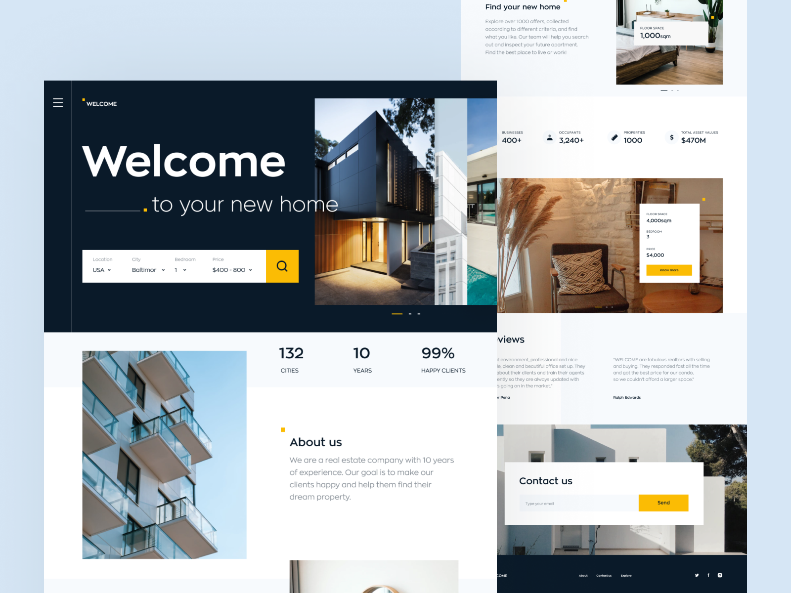 Modern Real Estate Landing page by Shakil Al Kabir on Dribbble