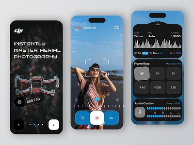 DJI app camera camera app dji drone drone app drone camera app landing modern ui ui ux video web