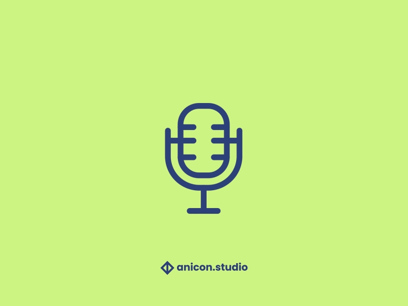 Microphone lottie icon anicon animated logo design graphic design icon illustration json lottie microphone motion graphics music sound ui