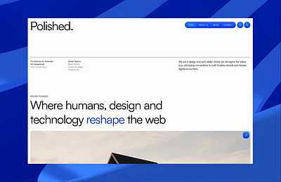 Polished design agency homepage design agency figma homepage landing page minimalistic ui ux web webdesign website