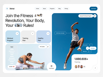 Workout & Fitness Website fitness health product design ui visual ui web design workout