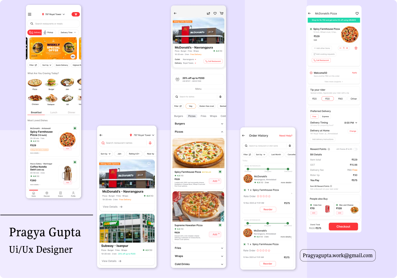 💡The User interface for a Food App. cart checkout figma foodapp home order restaurant ui uiux ux