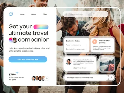 Travel and Destination Platform hero tour travel travel hero ui ui web website