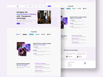BookingAgent Website Design artistbooking bookingagent clean event event booking home page homepage landing page landingpage layout design minimal ticket booking ui uidesign uiux ux uxdesign web design website website design