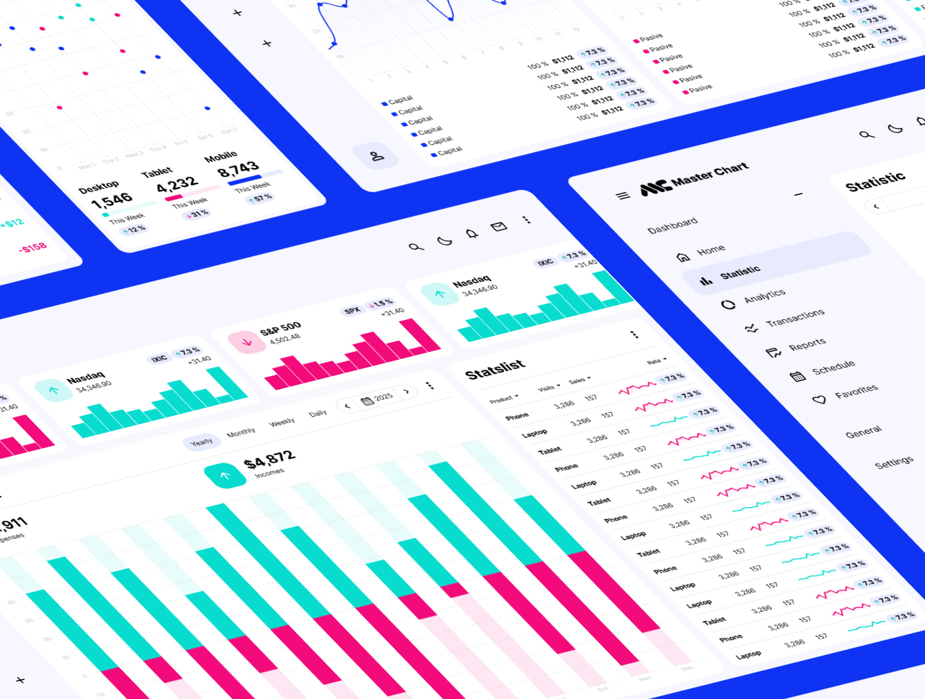 Data Visualisation Dashboard - Master Chart app app design chart dashboard data data visualisation design graphic graphic design interface design mobile app mockup modern template ui user interface visualisation web