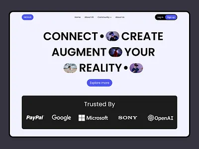 Virtual reality website UI design with wireframe ar ardevelopment arux arweb augmented reality digitalreality dribbbleshowcase futuretechdesign immersivedesign innovationdesign interactiveexperience spatial design spatialcomputing uxdesign virtual reality vr vrdesign vrui webdesign webxr