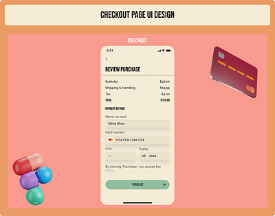 Checkout UI Design Mobile App 3d graphic design ui