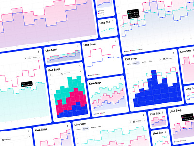 Step Line Charts Templates - Master Chart analytics design block chart chart charts for dashboards creative data data viz design flat charts graph blocks graphic design infographic infographic design information graphics line line chart step step line chart step line graph ui design visual analytics