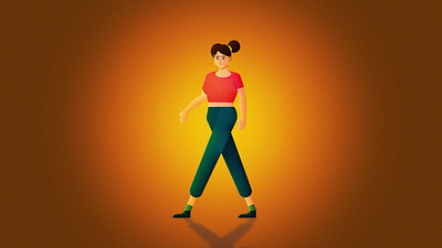 Motion Walk : ) animation2d character animation character design freelance freelancemotiondesigner motion graphics motion graphics design walkcycle