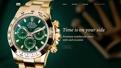 Luxury watches online store design concept branding design ui ux vector