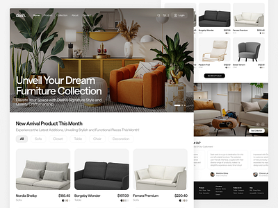 dash. - Furniture Marketplace app branding clean design e commerce figma furniture inspiration landing landing page marketplace online page shop simple sofa store ui web website