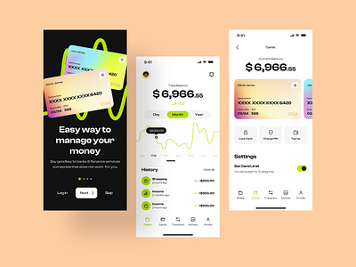 Finance - Mobile App Design Concept card finance app interface design mobile app design ui design ux design wallet app