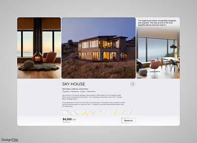 Sky House - Concept Rental Listing Light Mode design landingpage ui