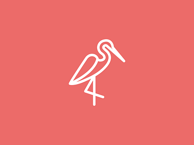 Logo stork baby logo outline stork vector