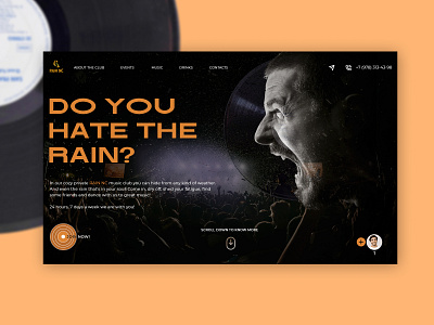 Website/landing homepage concept for a music night club concept graphic design landing main page site design uxui