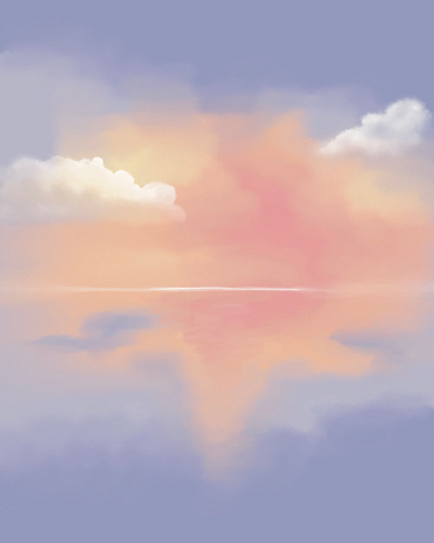 sunset animation beach clouds cute digital art draw drawing graphicdesign illustration procreate purple sea sunset