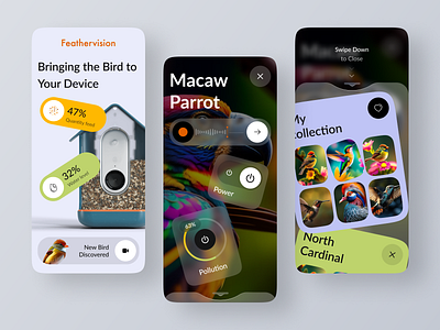 Smart Bird Feeder App | Nature | Bird food | Birds ai app automation b2b bird camera crm design home ios iot mobile monitoring saas smart software track ux uxdesign web 3.0