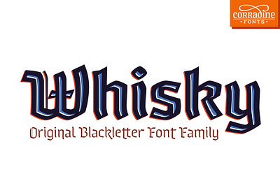 Whisky - A modern Blackletter Font blackletter christmas display fraktur german germany headline inline layers masthead modern newspaper swashes textualis