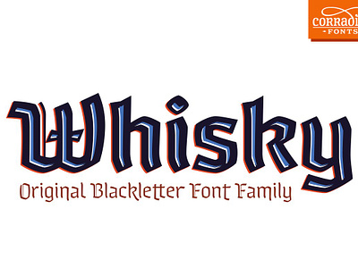 Whisky - A modern Blackletter Font blackletter christmas display fraktur german germany headline inline layers masthead modern newspaper swashes textualis