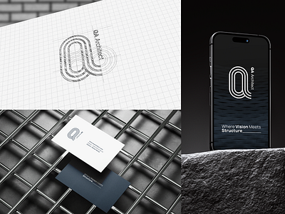 QA Architect architect branding concept construction creative design logo mark simple visual identity