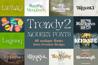 Trendy & Modern Fonts 2 - 10 Sets alternate characters alternates artistic font bold font branding branding font bundle creative font display font fancy font font bundle font set ligature font ligatures logo font modern font modern sans serif font modern typography retro font sans serif font