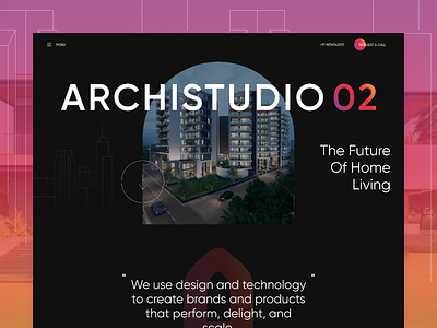Archistudio 02 - Homepage Design architec website branding graphic design homepage design logo realestate design ui webite design