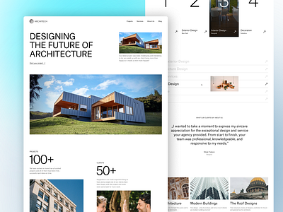Architech - Full Landing Page architecture architecture landing architecture web architecture website clean design editorial editorial design editorial landing editorial web full landing page landing architecture lanfinf page ui design ux design web design web landing page website website design
