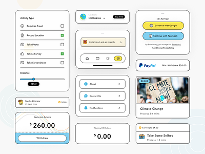 Earn Money - Ui UX Component bonuses bounties cashout coins credits dividends earnings gains incentives jackpot loot payoffs payouts prizes profits returns rewards stakes tokens wins