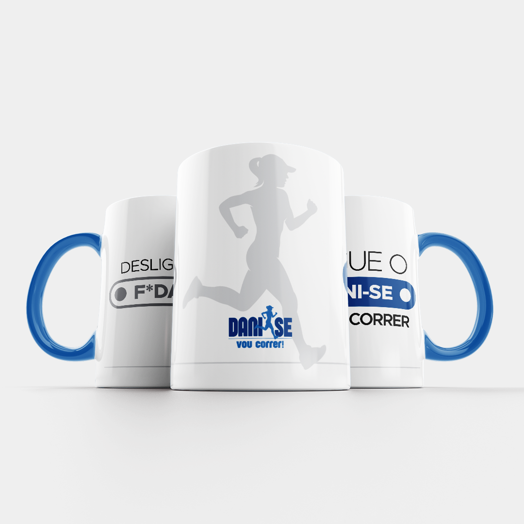 Dani-se, vou correr! athletes brand building branding design design capixaba girando ideias graphic design half marathon logo marathon personalized mug runners street race