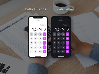 Daily UI #004 - Calculation calculation calculator daily ui dark mode day 004 desktop website light mode mobile app phone mockup ui ux