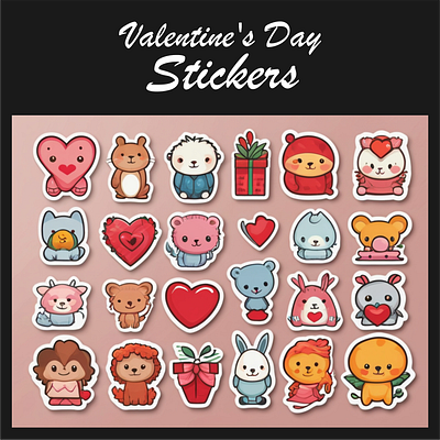 Valentine's Day Printable Sticker Bundle graphic design logo motion graphics sticker