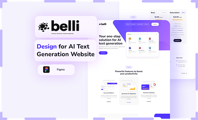 Belli: AI Text Generation Website Design | Figma branding figma graphic design ui ux web design website