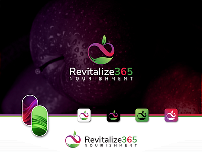 Revitalize365 apple beautiful best logo brand brand identity branding creative design eye catchy graphic design iconic infinity logo minimal minimalist moder natural neutritions revitalize365 simple