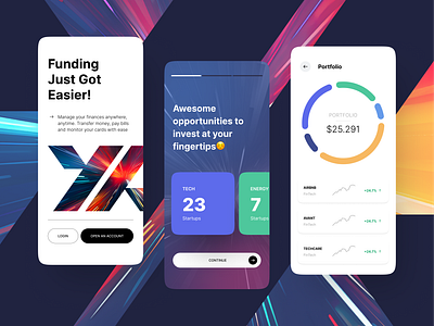 YK Capital equity crowd funding finance mobile app portfolio ui design ux design