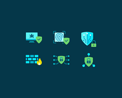 Cybersecurity Guardians Icons icon set