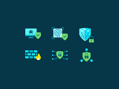 Cybersecurity Guardians Icons icon set