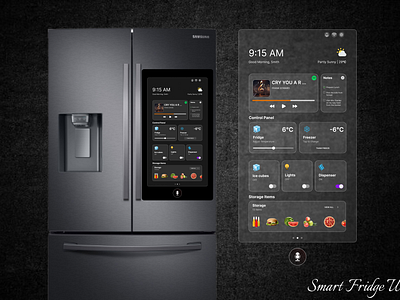 Crafting a Glassmorphic Smart Fridge Experience! dailyui designgate fridge glassmorphic smart smart fridge ui