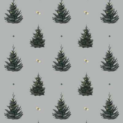 Breezy pines adobe photoshop design graphic design illustration pattern pattern design print watercolor