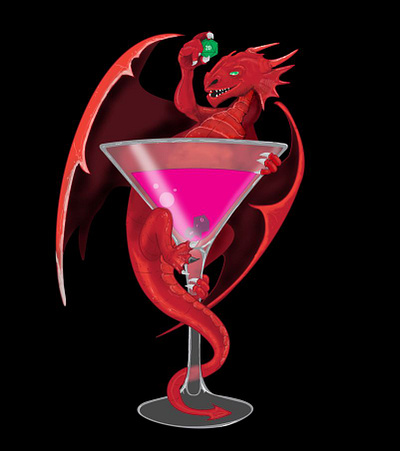Dungeons, Dragons & Martinis branding graphic design logo