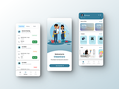 CleanCare graphic design ui