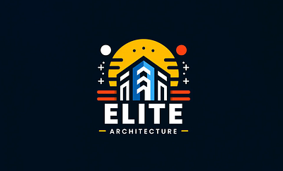 Elite Architecture logo branding illustration logo