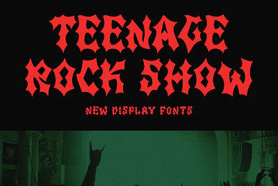 Teenage Rock Show - Display Font branding death design display font fonts free font illustration logo logotype merchandise metal typeface ui