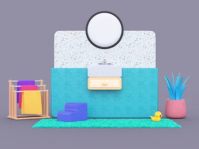 Bathroom Design 3d animation graphic design motion graphics ui