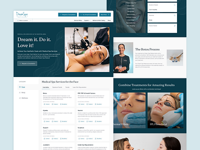 Dream Spa Medical - Web Design aesthetics blue call to action cloud cosmetics dream graphic design hero banner home page med spa medical medical aesthetics medical spa medspa ui user experience ux web web design website design