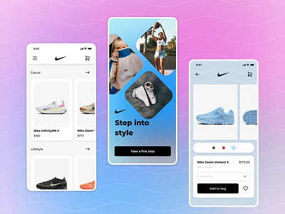 Nike Mobile App — Sneakers app design figma ios iphone mobile nike sneaker ui ux