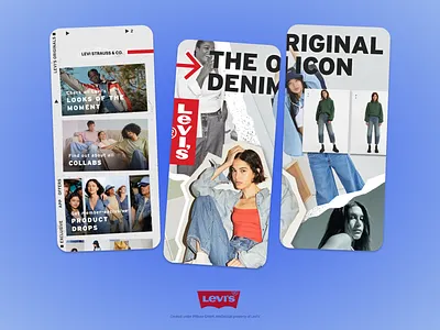 Screenshots set: Levi's app apple store aso design graphic graphic design growth marketing mobile play store screenshots ux